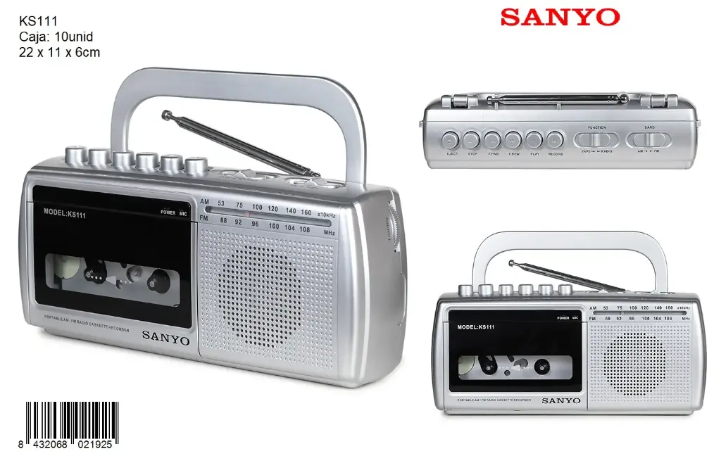 205-Radio Cassette AM/FM Sanyo KS111 *1*