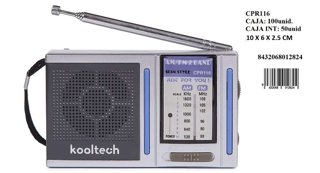 205-Radio AM/FM Kooltech CPR116 *1*