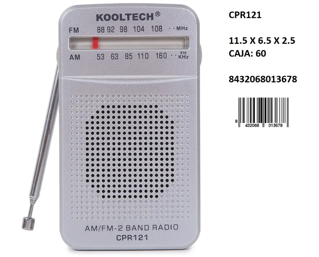 205-Radio AM/FM Kooltech CPR121 *1*