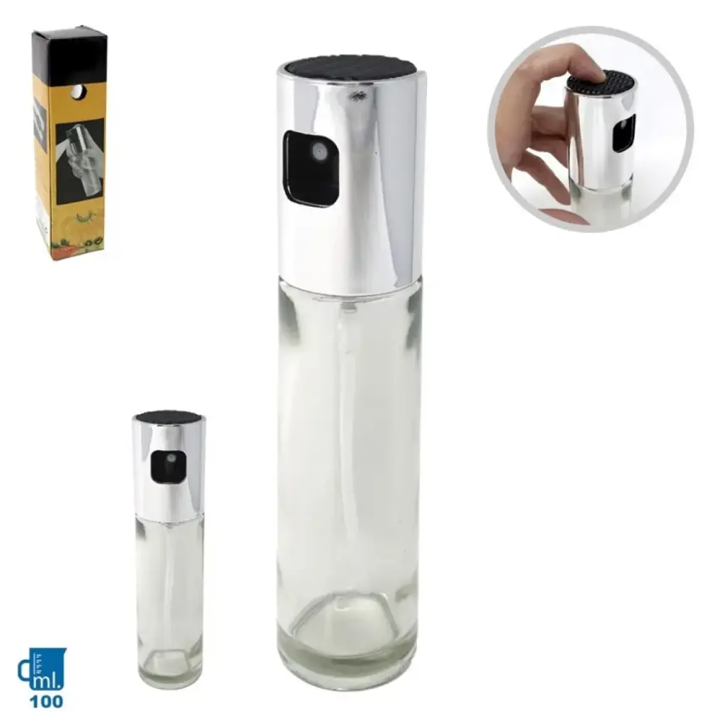 218-Aceitera Pulverizador en Spray Cristal Plata 100ML *100*.