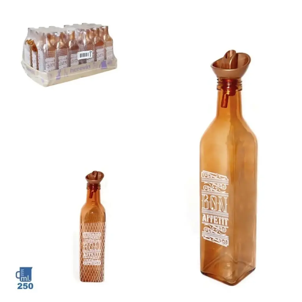 218-Aceitera Vinagrera Rose Gold Bon Appetit Cristal 250 ML *24*.