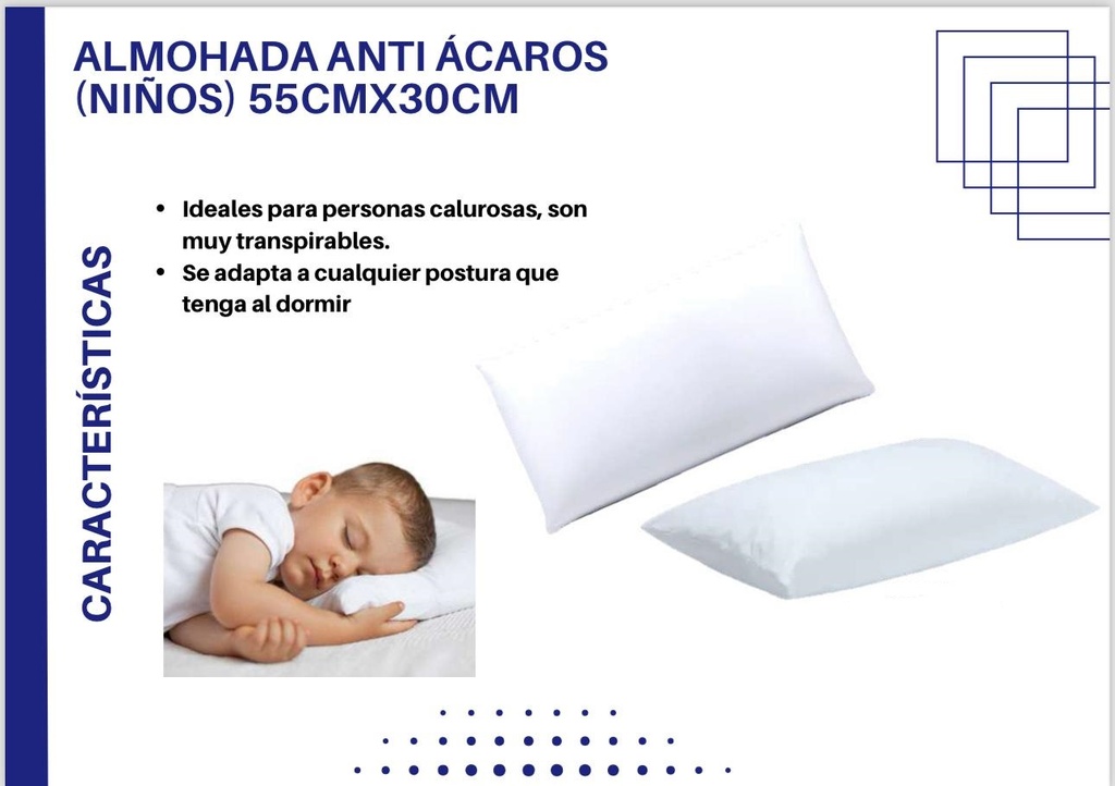130-Almohada Anti-Acaros 55x30cm *20*.