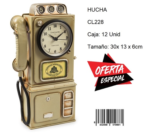 [CL228] 136-Reloj de Pared 30x13x6cm 228 *1*.