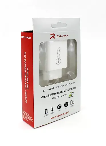 [RS-CPD20W] 208-Cargador Ultra Rápido RS-CPD20W *10*.