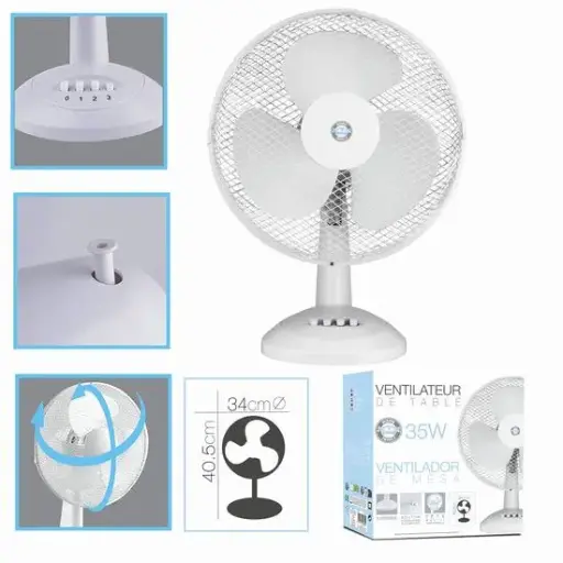 [228964] 216-Ventilador Blanco 34x25.5x53.5cm 3 VEL.35w *1*
