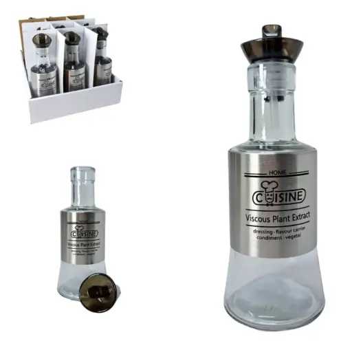[CB24137] 218-Aceitera Vinagrera Cristal C/Metal 250ML *24*.