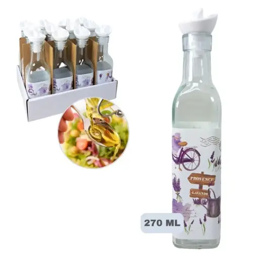 [DL24135S] 218-Aceitera Vinagrera Cristal 270ML Lavanda *48*.