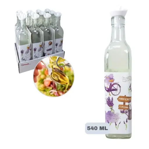 [DL24135M] 218-Aceitera Vinagrera Cristal 540ML Lavanda *48*.