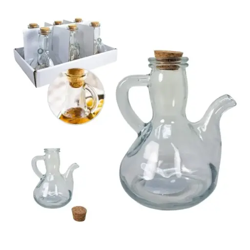 [CB24057] 218-Aceitera Vinagrera Cristal C/Tapon Corcho 280ML *24*.