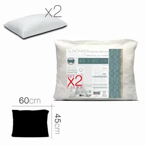 [18189] 130-Almohada Viscoelástica X2 (PROMO) 45 x 60 cm *3*.