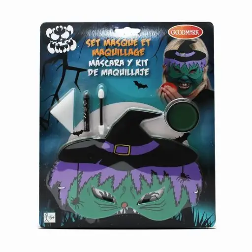 [12795] 154-Kit Maquillaje + Mascara Bruja HALLOWEEN *48*.
